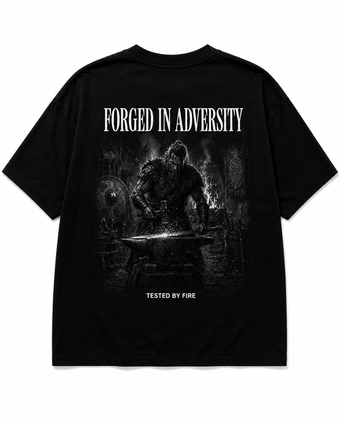 CAMISETA OVERSIZED "FORGED IN ADVERSITY"